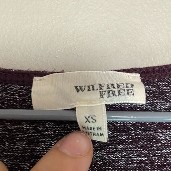 Wilfred Free | Aritzia Maroon/Gray Marled Lorelei Pocket Dress Size XS - Picture 4 of 5